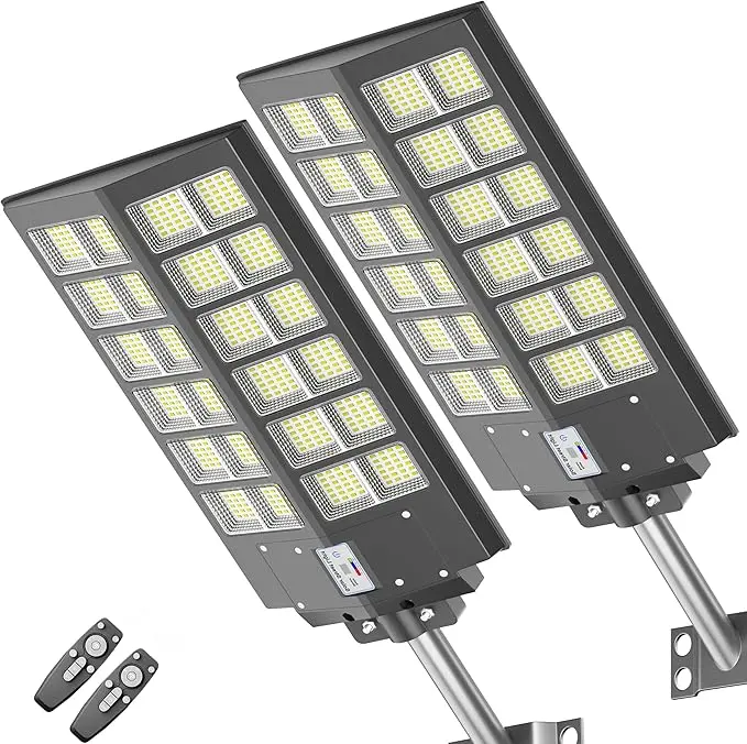 Outdoor Special 400W Solar Street Light 450000 Lumens Super Bright 3 Modes with Motion Sensor IP65 Waterproof Remote Control for Gardens Streets Yards Fall Porches Decor Suitable for Basketball Court