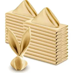 6 Pieces Lightweight Satin Napkins 16.93x16.93 Inches, Elegant Dinner Napkins for Weddings Parties, Decorative Square Cloth Napkins for Events