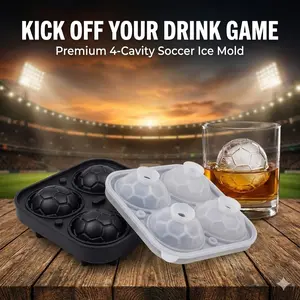 Sports Silicone Ice Molds Soccer Football Basketball Rugby Round Ice Cube Trays Easy Release