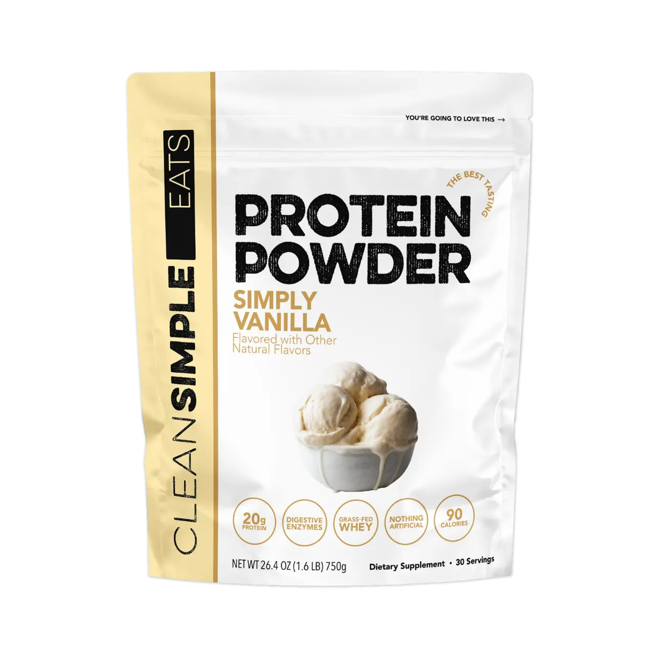 Protein Powder: Simply Vanilla (30 Serving Bag) Protein Powder: Simply Vanilla (30 Serving Bag)