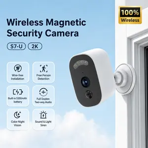 JOOAN S7-U 2K 3MP Wireless Outdoor Security Camera with Magnetic Installation, Smart Human Detection, Night Vision, Two-Way Audio, Waterproof, 5200mAh Battery, 2.4GHz WiFi, All-Weather Design