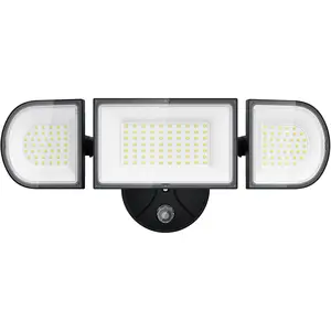 100W Dusk to  Outdoor Lighting, 9000LM LED Flood Lights Outdoor, 3 Adjustable Heads  Lights with Photocell, IP65  6500K Floodlights for Yard Garage Patio