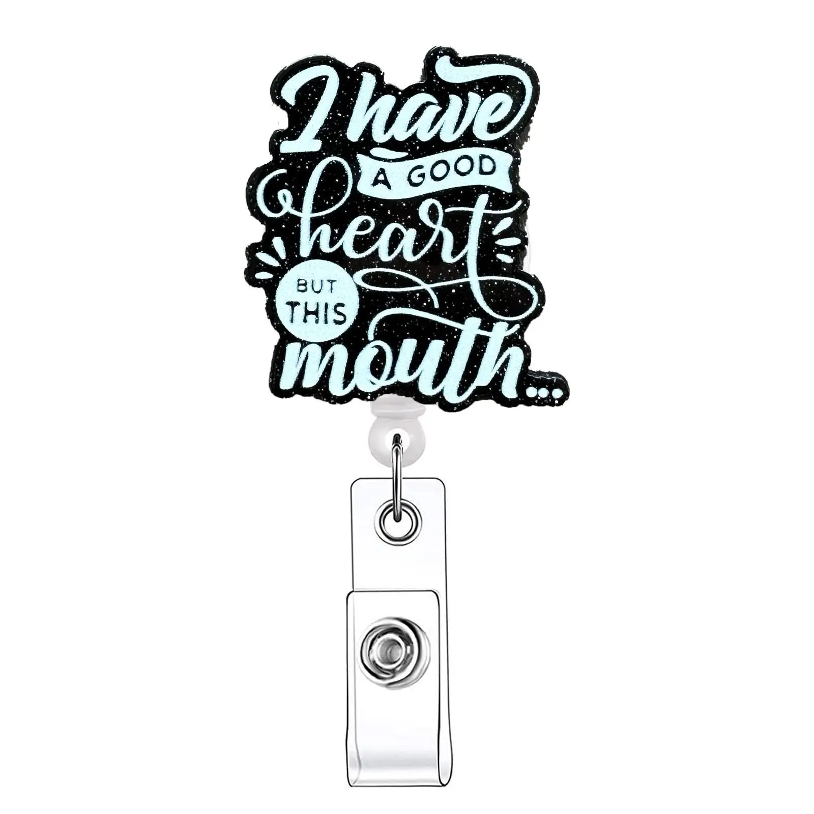 Retractable Badge Reel, 1 Count/20pcs Acrylic ID Holder with Clip, Nursing Badge Reel for Nurses, Doctors, Students & Office Staff, Badge Reels Retractable, Identification Badges & Supplies