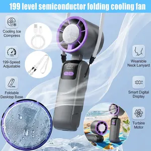 Portable fan Handheld High Speed Fan 199 Adjustable Levels Foldable for Summer Travel Vacation Essentials& Outdoor Activities cool fan SummerVibes,summervibes outdoorfun