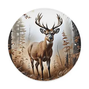 Vintage-Style Whitetail Deer Aluminum Wall Sign, 8x8 Inch, Humorous Art Metal Plaque, Ideal For Home, Bar, Festive Decor, Garden, Cafe, Restaurant, Farmhouse, Garage, Patio, With English Text, For Chr