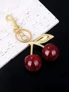 Elegant Cherry Fruit Keychain Charm, Car Decoration Pendant, Bag Accessory, Bag Charms, All Seasons, Street Style, No Choking Hazard