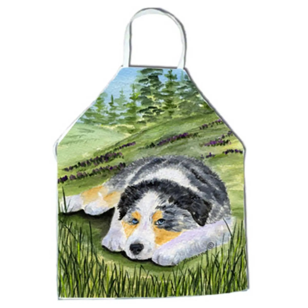 Australian Shepherd Graphic Pattern Apron - Lightweight, Art-Focused, Braided, Multifunctional Cleaning Apron, 27x31 in., Graphic Pattern Aprons, 31 X 27 In