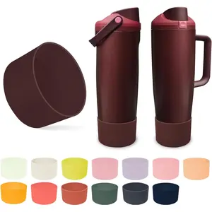 Black cherry non slip silicone boot for Owala 30oz 40oz FreeSip Sway bottles and tumblers scratch resistant stability enhancer perfect fit