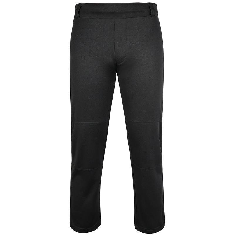 Exxact Sports Pull-Up Youth Baseball Pants with Adjustable Drawstring, Full-Length, No-Fly, Open Bottom Boys Baseball Pants (Black)