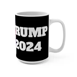 Jumbo Trump 2024 Mug, 15oz White Ceramic, BPA & Lead-Free, Microwave&Dishwasher Safe Drink Drinkware Coffee Reusable Cup Tumbler Washable Reuse
