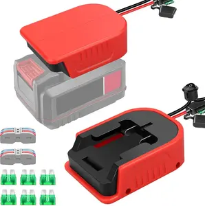 TPDL 2PCS Power Wheel DIY Adapter for Bauer 20V Battery Dock Connector for Rc Toy Car Truck e-Bike with 30A Fuse & 14AWG Wire Terminals