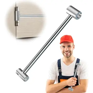 Door Hinge Adjustment Tool, 8-19mm Hinges Gap Adjusting Wrench, Upgraded Door Henge Repair Tool, Door Gap Tool for Flag Hinge Steel Double-Ended Door Henge Repair Wrench