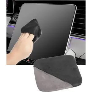 Car Screen Cleaner,Touch Screen Cleaner for Car,Car Accessories Car Screen Wipes,Foldable Car Screen Cleaner Cloth,Square Microfiber Screen Cleaning Pad,Fits Car Dashboard LCD Display (Black)