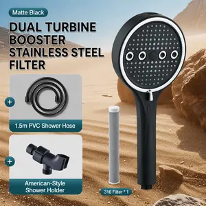 Powerful 6-Mode Handheld Shower Head High Pressure Water Spray with Rainfall Massage Pulse Spray Hybrid Bubble Patterns Premium ABS Material Wall Mount Showerhead Modern Bathroom Upgrade Ideal Summer Shower Accessory Perfect Holiday Gift
