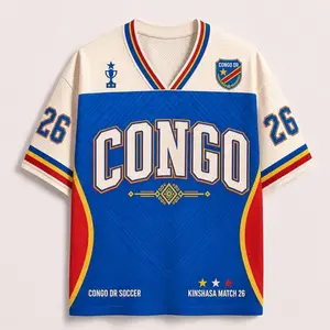 Custom DR Congo Soccer Jersey, Congo Football Shirt, Personalized Name Number Fan Gift, Vintage Congo Soccer Tee YP8