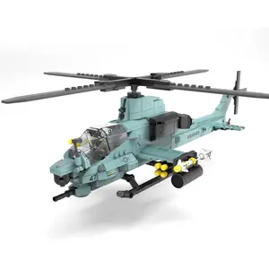 AH-1Z Viper Helicopter Building Sets Marine Corps Aircraft Military Airplane Toys 576 Pieces High-Quality Bricks for Boys Birthday Easter Gift