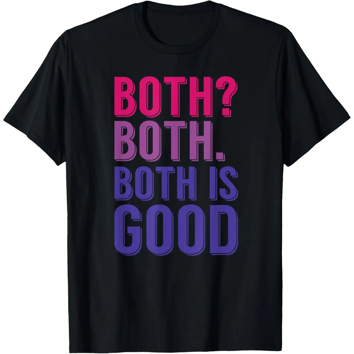 Women's Short-Sleeve Simple Casual Everyday LGBTQ Bi Pride "Both Is Good" Funny Bisexual T-Shirt, Made in USA, Shortsleeve, Print, Tshirt, Comfortable