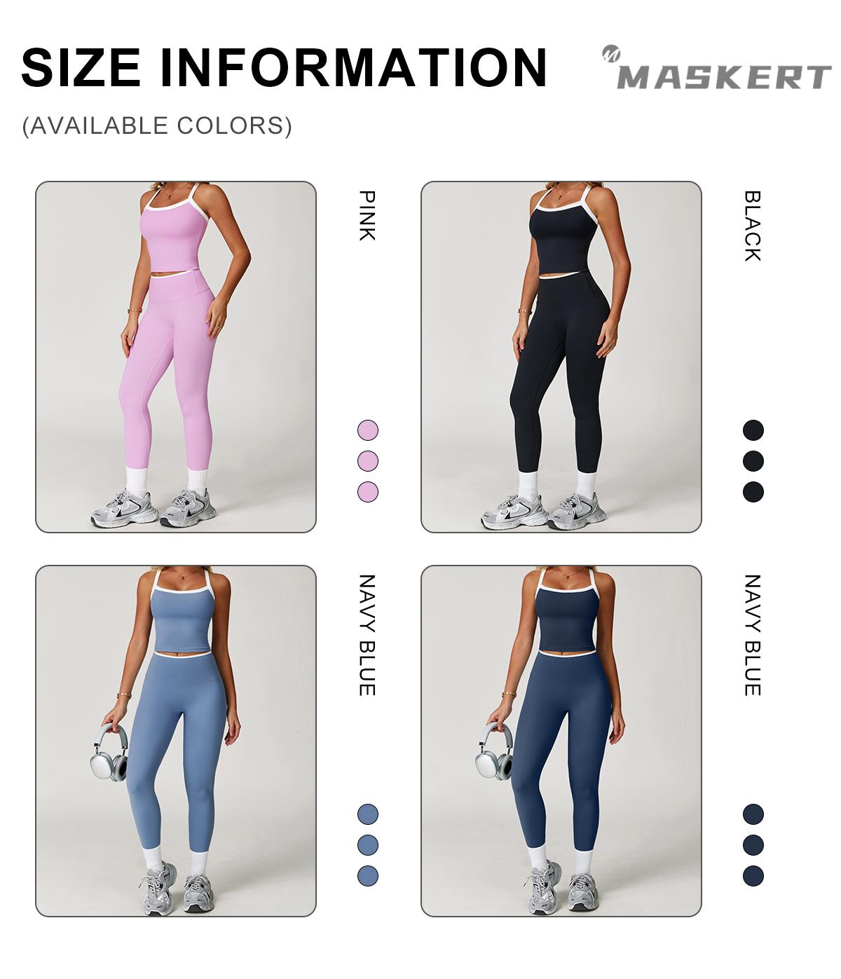 MASKERT Women's Two Piece Set Colorblock High Waisted Ribbed Casual Fitness Sportswear, Athletic Fashion Activewear summervibes