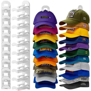 Hat Organizer For Wall 2 Pack Hold up to 20 Hats For Baseball Caps Hat Rack for Wall with Strong Adhesive and Wall Drilled Two Mounting Option for Door Bedroom Closet Hat Storage Easy Access Display Hat Hanger Holder Multilayer Hat holder
