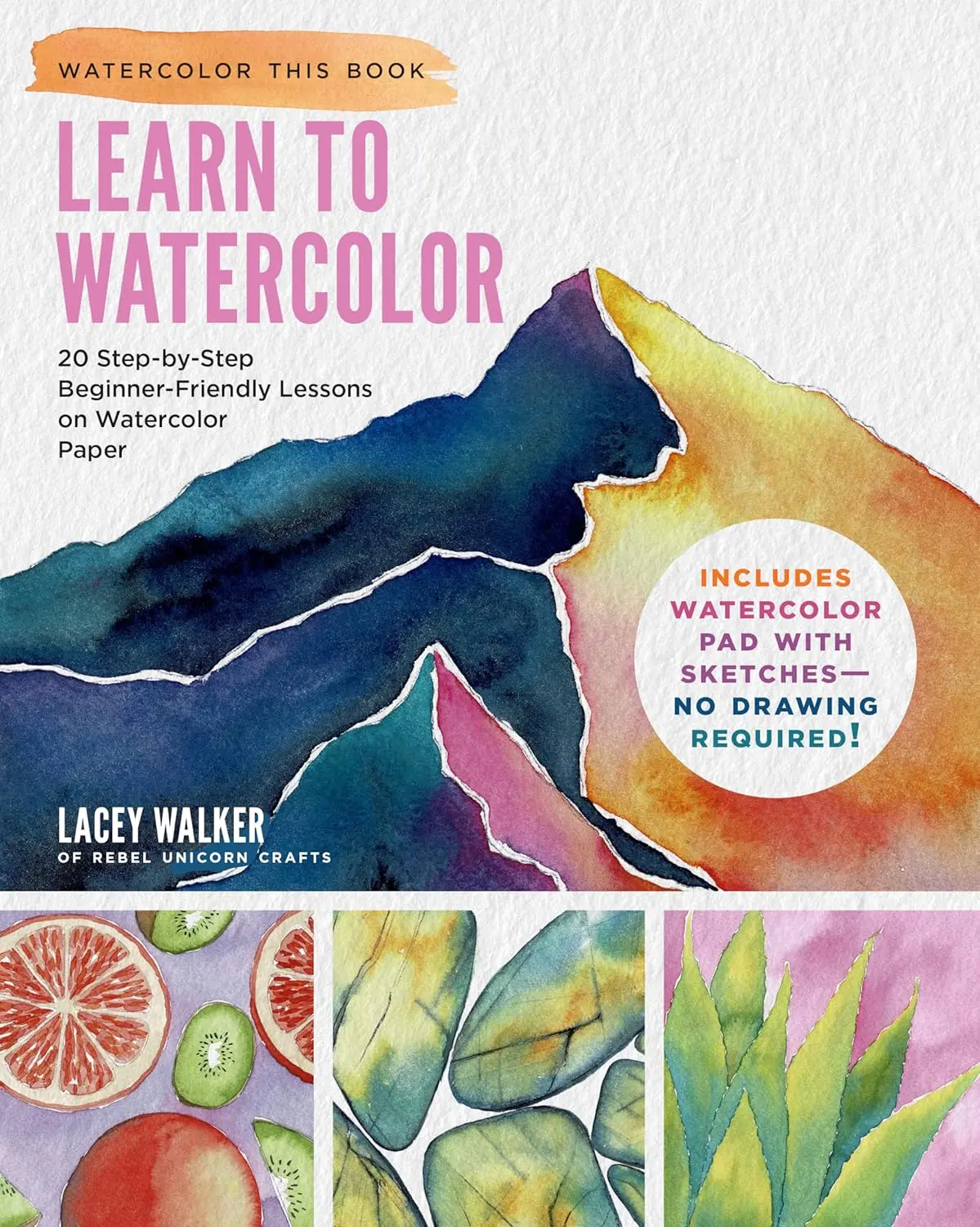English Watercolor This Book: Beginner-Friendly Paperback Book with 20 Step-by-Step Tutorials, Pre-Sketched Paper, QR Video Links, No Drawing Required for Watercolor Painting Decoration