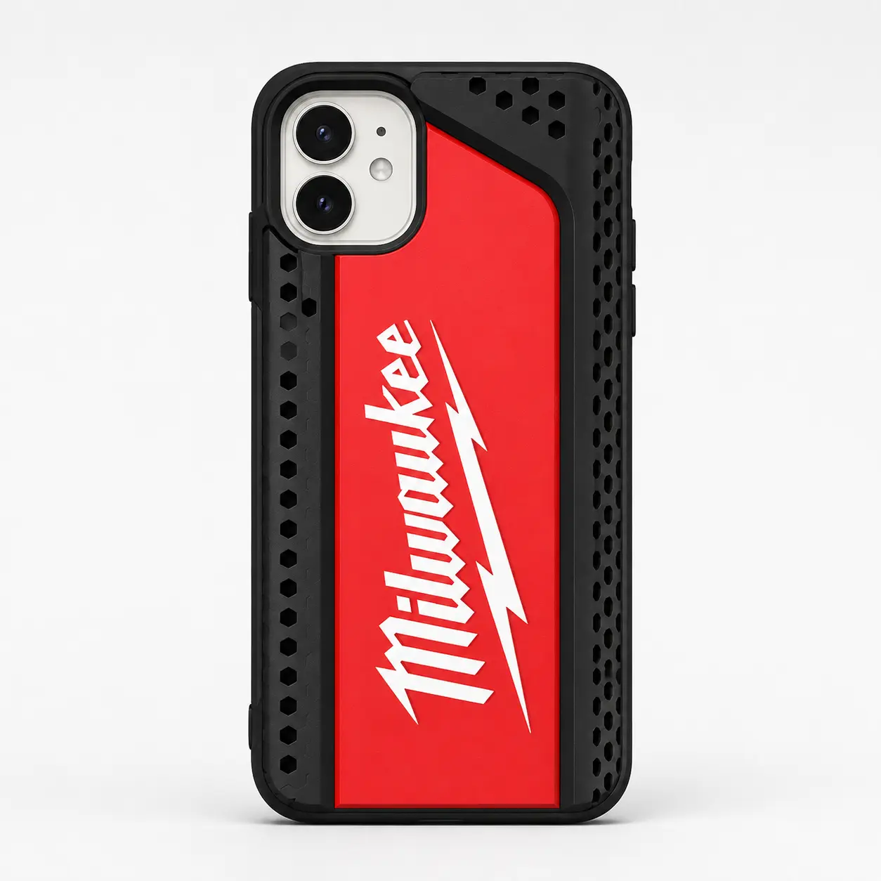 Milwaukee Tool Inspired iPhone Tough Case, Red Black Industrial Phone Case, Blue Collar Worker Gift, Mechanic Electrician Construction Case