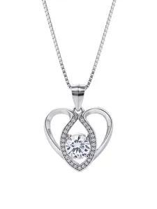 Luxurious S925 Silver Heart Necklace for Women, Simple Diamond Heart Pendant, 5a Zirconia Jewelry, Elegant Daily Wear, Gift Box Included, Heart Shaped Necklace