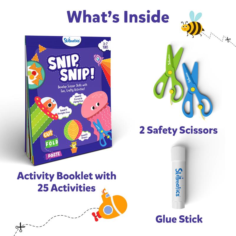 Skillmatics Snip, Snip - Art & Craft Activity, Practice Scissor Skills, Craft Kits, Gifts for Toddlers, Girls & Boys Ages 3 to 7 paper crafts