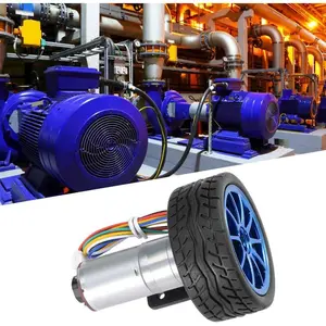 JGA25-371, DC 6V DIY Encoder Gear Motor with Mounting Bracket 65mm Wheel Kit Micro Speed Reduction Motor Mini Motor for Smart (Speed ​​50)