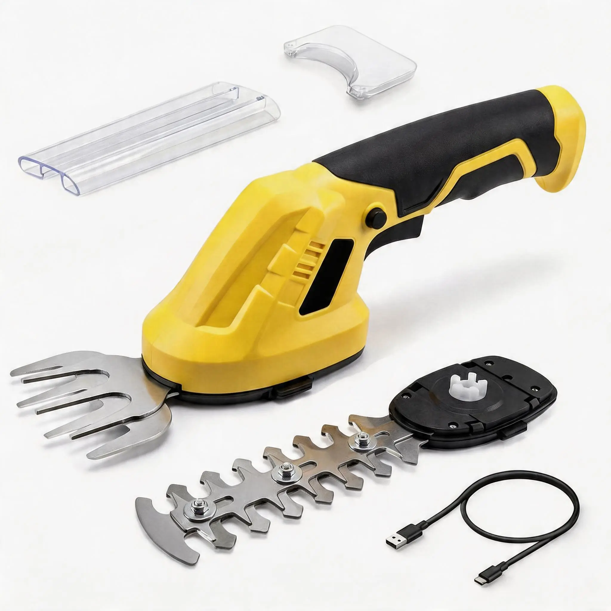 2-in-1 wireless hedge trimmer and grass trimmer -7.2V rechargeable handheld trimmer - lightweight, portable, Type-C charging - ideal for garden, lawn, and yard trimming