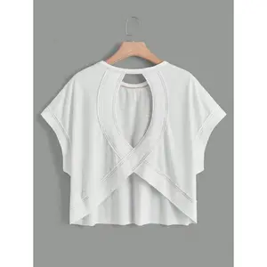 Essnce Cut Out Back Batwing Sleeve Tee