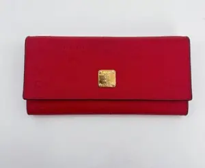 Pre-owned MCM Patent Continental Wallet