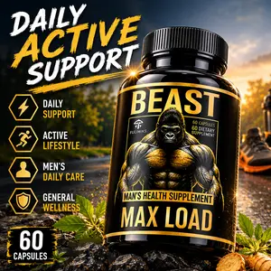 Max Load Pills, Men’s Health Supplement, Proprietary Blend with Maca, Tongkat Ali, L-Arginine, Ginseng, Premium Formula, Day & Night Support Overall Male Health – 60 Vegetarian Capsules for Male Vitality, Energy & Performance, Packaging May Vary