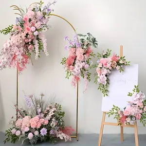 1-Pack Gold Metal Wedding Arch Frame – 5.9/6.6/7.2ft Balloon Arch Stand for Weddings, Engagements, Parties, Garden Decor, Photo Props, Balloon Arch Decoration