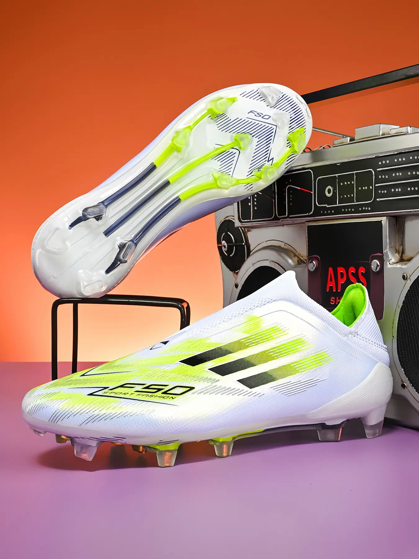 Unisex Soccer Shoes for Youth Students, Long Studs Design, Competition Training Sports Footwear, Durable and Comfortable Football Boots, Spike Shoes, Soccer Cleats