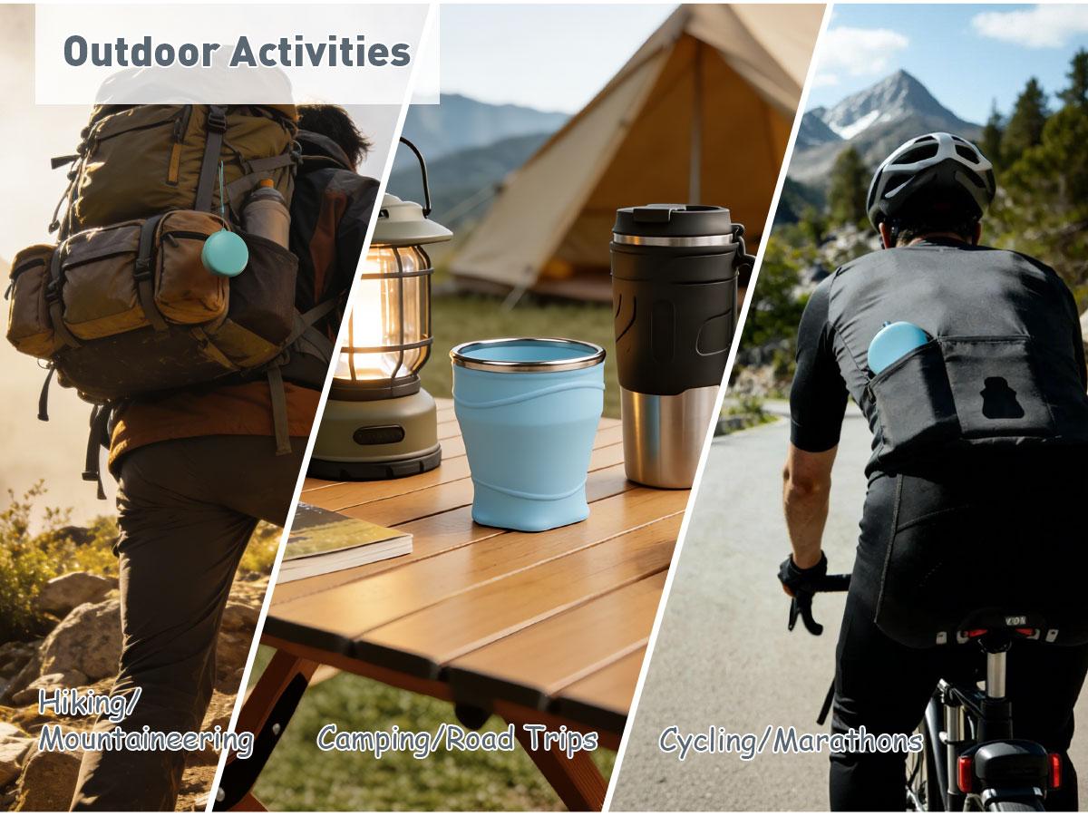 8.8oz Silicone Collapsible Travel Cup | Portable Foldable Cup with Dustproof Lid