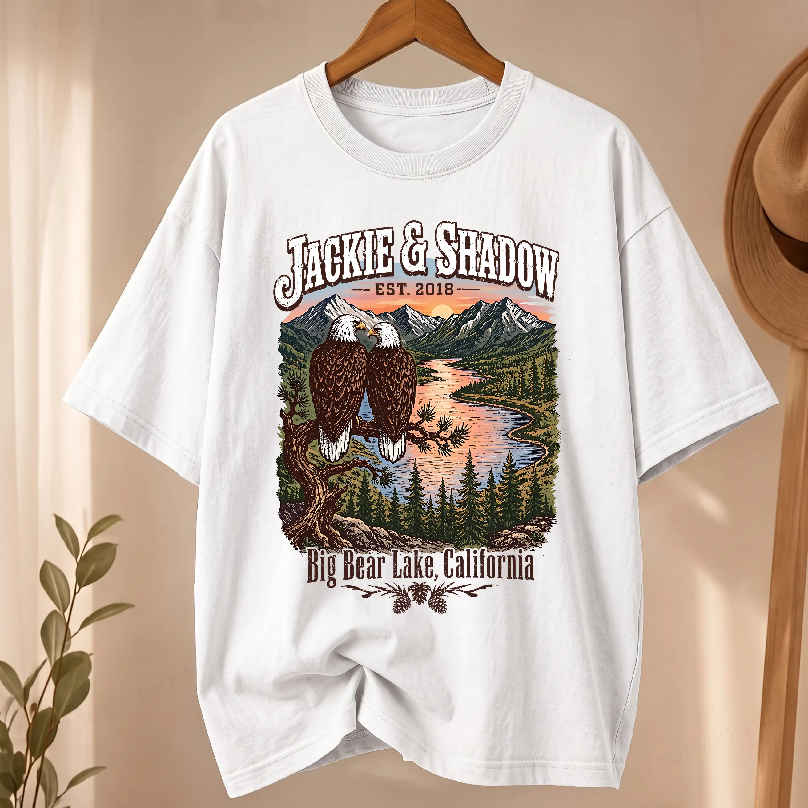 Jackie and Shadow Shirt, Big Bear Bald Eagle Shirt