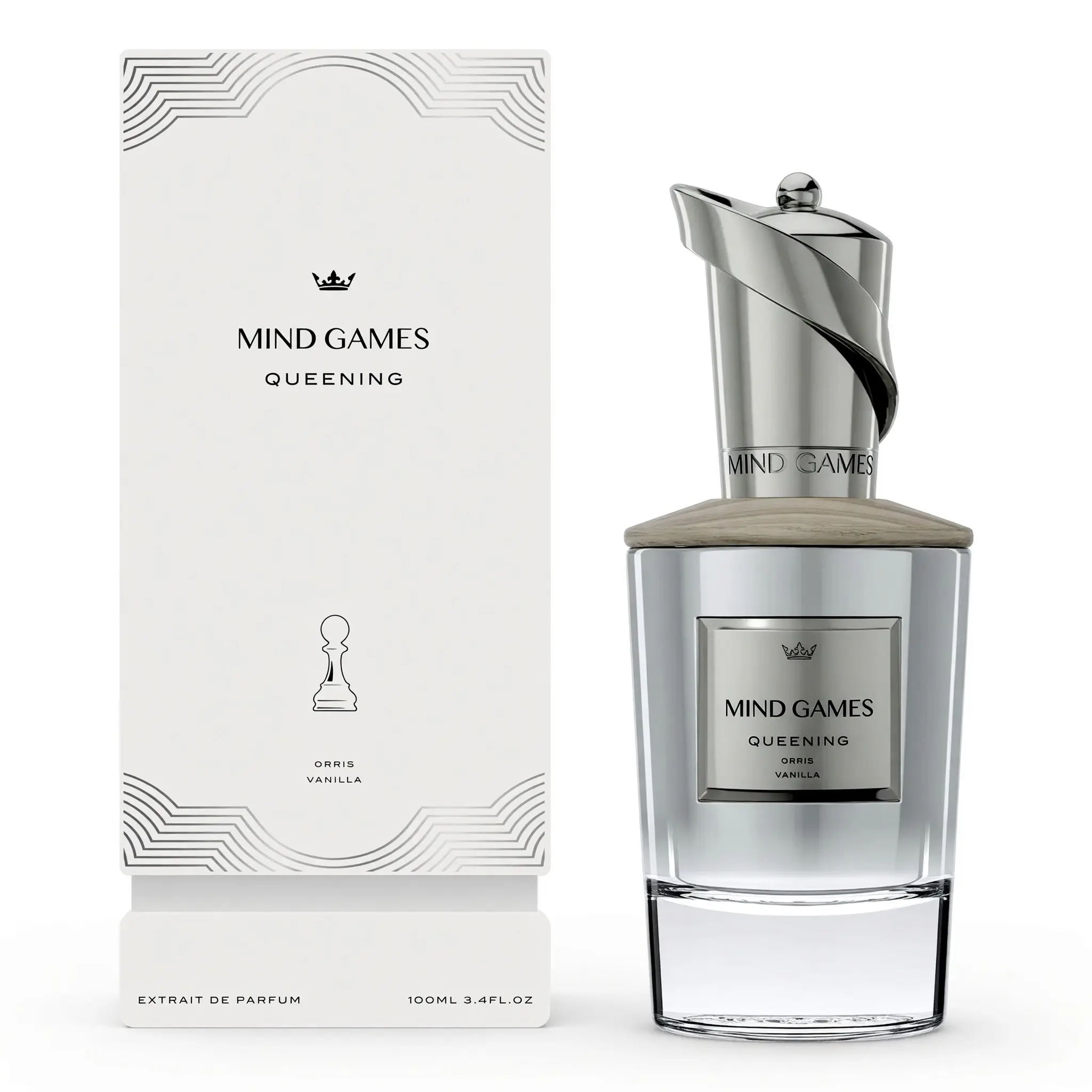 Mind Games Queening Aromatic Unisex Extrait de Parfum Spray - 3.4 fl oz Aromatic Unisex Fragrance with Aged Rum, Orris, Vanilla Notes, Empowering Scent for Celebrating Major Accomplishments, Achieving Goals