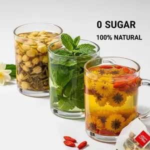 Teafy-Peppermint Green Tea&Chrysanthemum Wolfberry Tea&Jasmine Tea,Natural Plant Tea Combination Pack,no sugar, no caffeine 30 tea bags