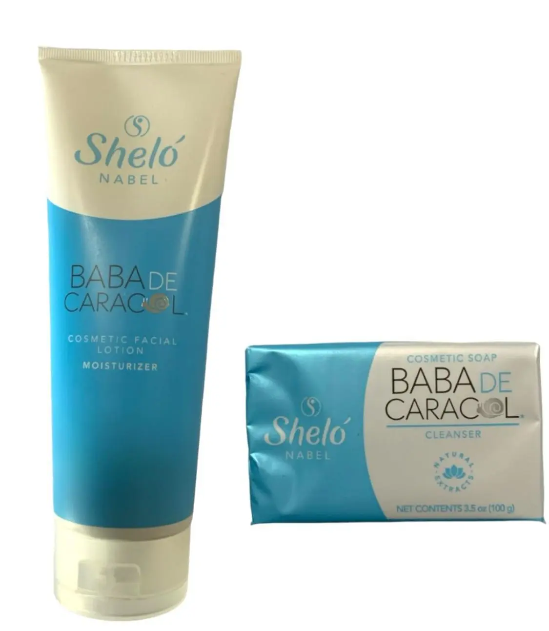 Baba De Caracol Facial Lotion & Soap Set - Cosmetic Moisturizer & Cleanser Combo for All