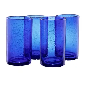 Iris Double High Ball Beverage Glass - 17-oz Cobalt Blue