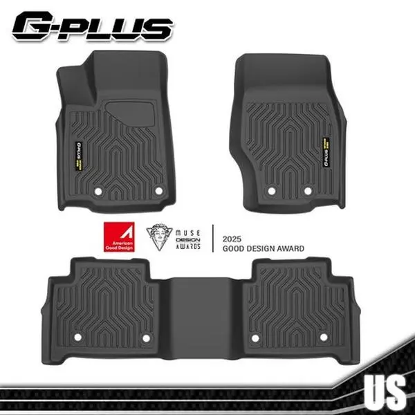G-PLUS TPE Floor Mats for 22-25 Jeep Grand Cherokee All Weather Waterproof Anti-Slip TPE Rubber Floor Liners 1st & 2nd Row Black