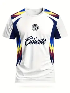 Men's Cup Edition Football Jersey, Football Uniform, Comfortable Breathable Outdoor Sports T-Shirt, Casual Fitted Short Sleeve Tee, Stylish Jersey, Sport Outdoor Clothing, All Seasons Wear