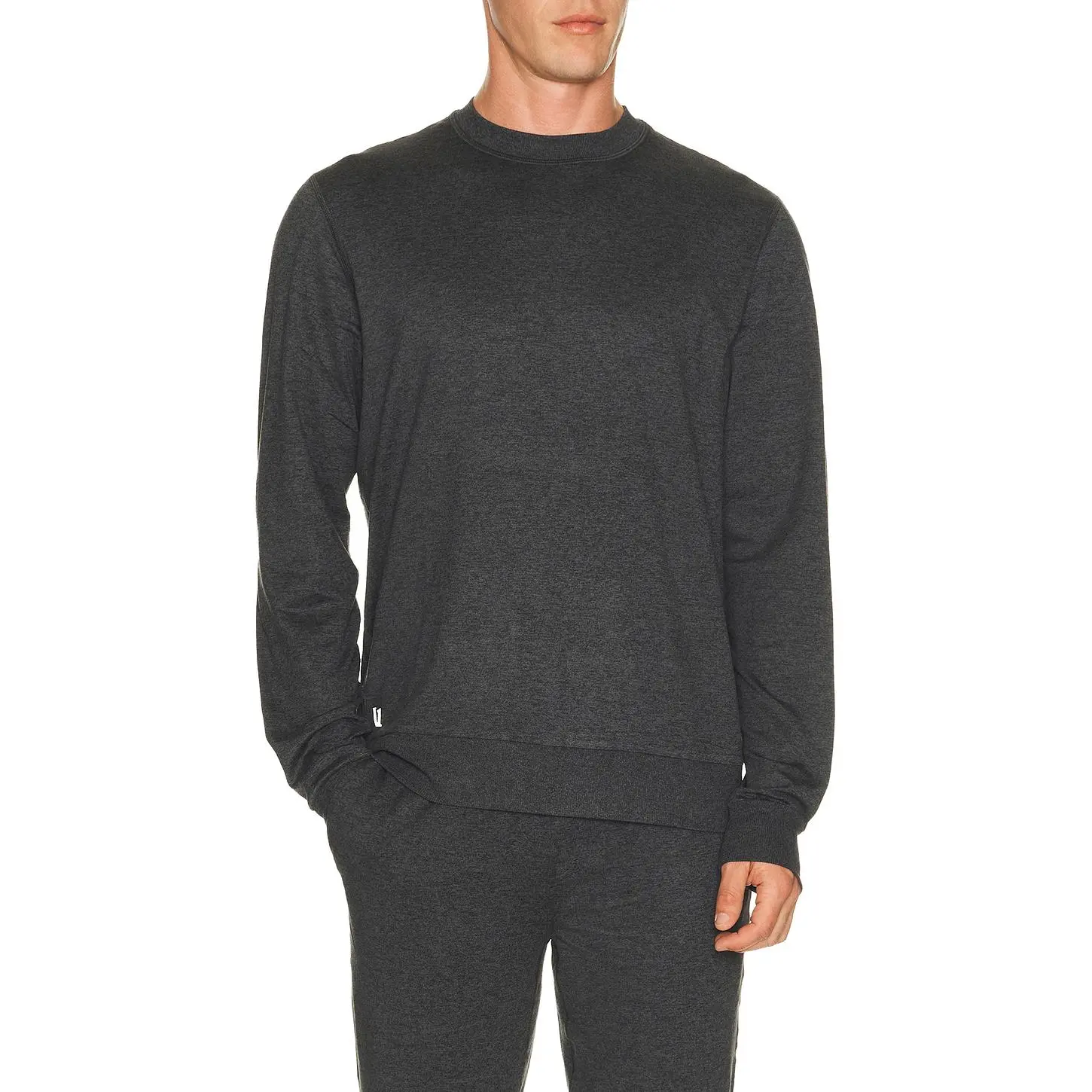 Vuori Ponto Performance Crew Pullover in Charcoal Heather