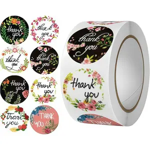 1500 Sheets Thank You Stickers Roll, Small Business Floral Thank You Labels, Handmade Crafts, Greeting Cards, Business Greeting Cards, Gift Wrapping, Self Adhesive Stickers, Floral Pattern Sticker