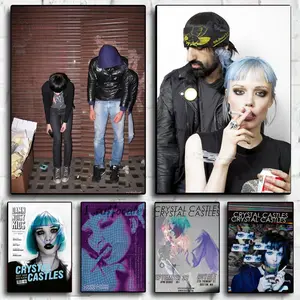 Classic Pop Band C-Crystal Castles Poster Peel & Stick Poster Set Wall Art – Self-Adhesive Aesthetic Room Decor | Gallery-Quality Waterproof Fade & Scratch Resistant Prints | Living Room, Bedroom, Dorm Home Decoration Multiple Sizes