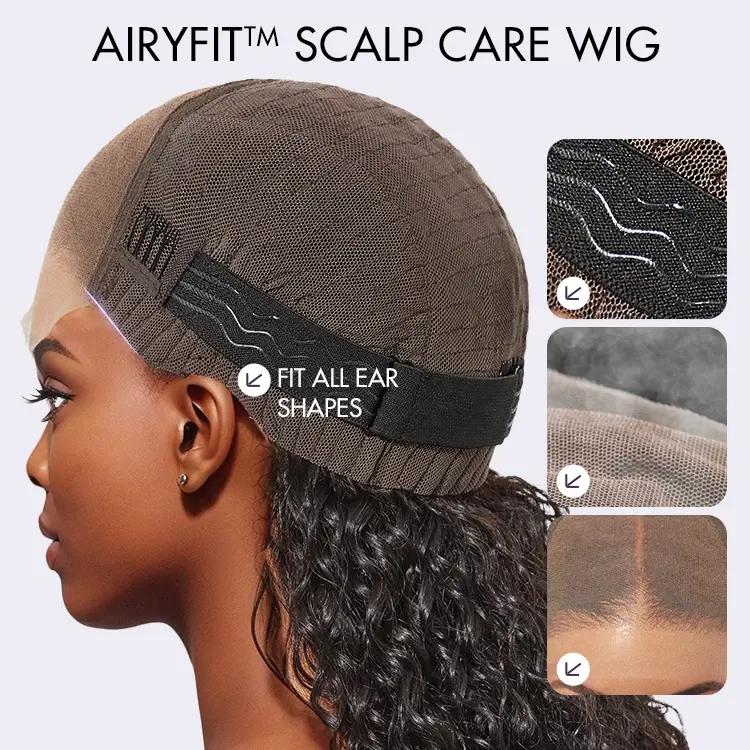 Luvme All Day Comfort Wig Glueless 7x6 Closure Pre Plucked Pre Bleached Pre Cut Melted Lace 180% Density Silky Straight Ready To Go-Come with Left Side Part 250% MyOwn-Fit™ Cap