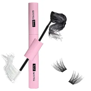 Lash Bond and Seal for Cluster Lashes,2 in 1 Black Cluster Lash Glue Waterproof Long-Lasting,DIY Eyelash Bond Strong Hold,Individual Lash Bond for Self-Application at Home