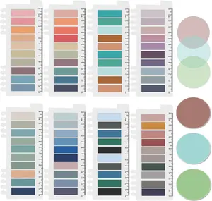 Sticky Notes 1750 count Sticky Tabs Transparent Book Tabs, Round Clear Sticky Notes Repositionable Color Page Markers  Tabs for Office Supplies and Aesthetic  Supplies