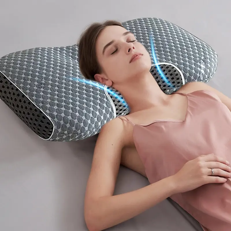 Knitted pure cotton pillow core three-dimensional comfort sleep memory pillow dormitory household