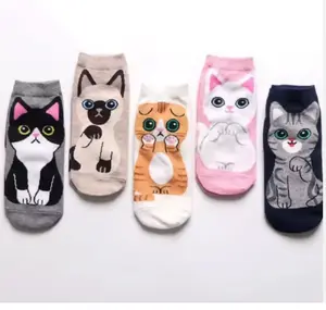 5-Pack Cute Cat Ankle Socks for Women Adorable Cartoon Kitty Design Soft Comfy Summer Holiday Party Sports Y2K Style